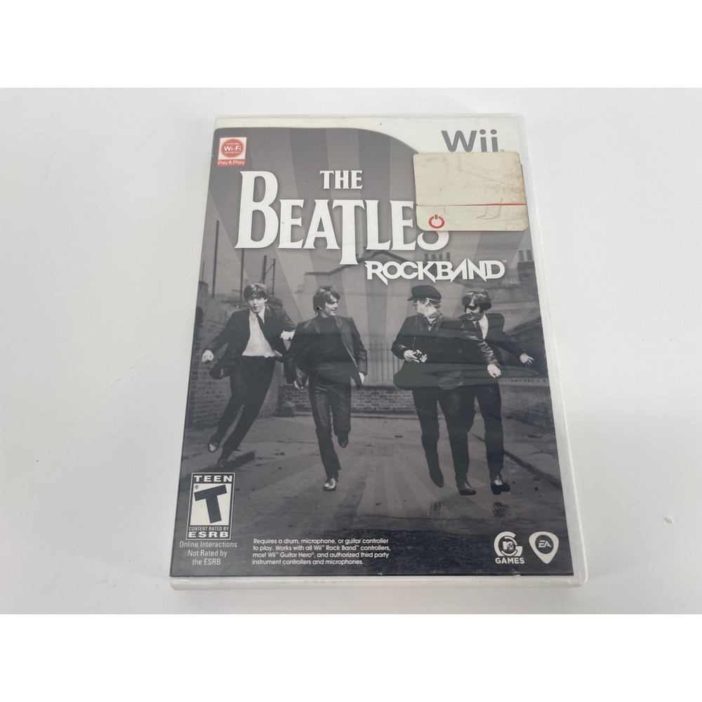Nintendo Wii The Beatles Rock Band One Size White Excellent Music Rhythm Game